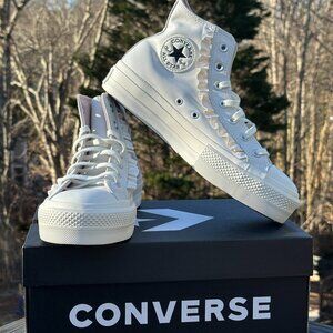 Converse Chuck Taylor All Star Women's Hi Platform Leather Casual Sneaker Sz 9.5